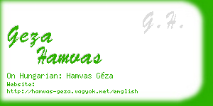 geza hamvas business card